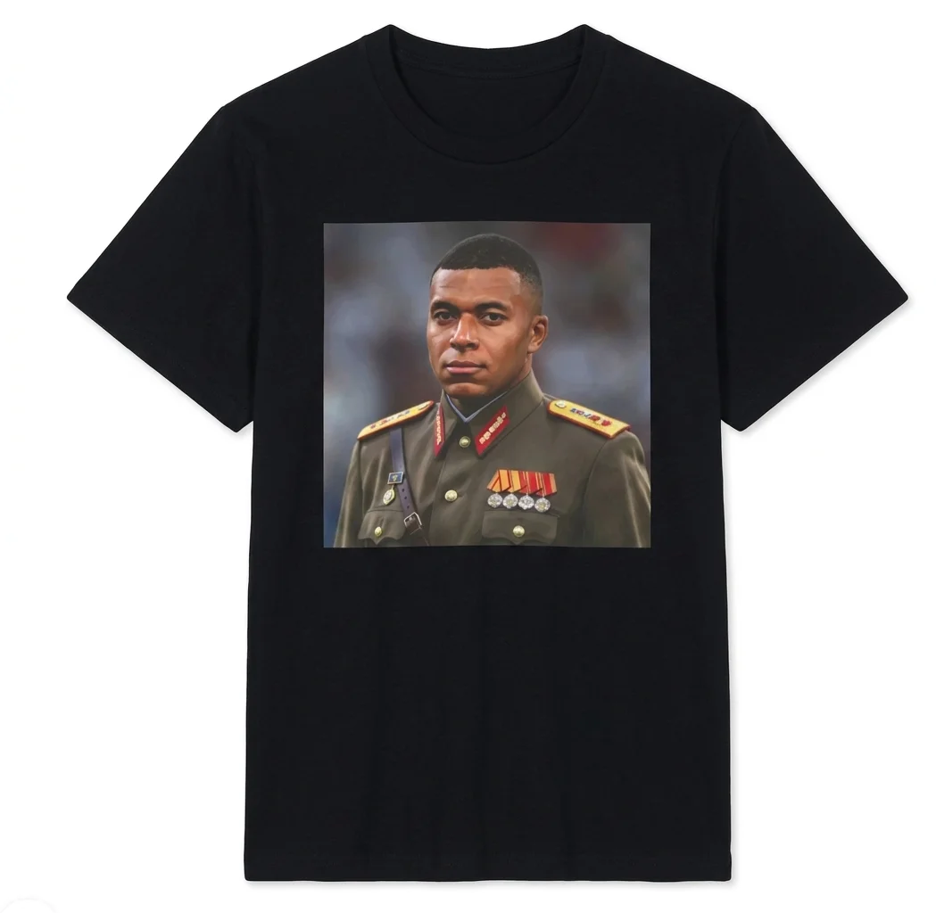 2026 Summer New Style Kylian Mbappé Dictator Emoticon Fashion High-Quality Round-neck Men's and Women's Matching T-Shirt