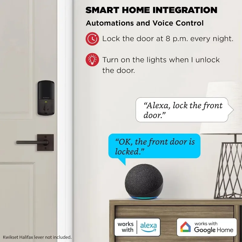 Kwikset-Écran tactile Wi-Fi intelligent Halo pour porte d'entrée, verrouillage numérique à distance, contrôle par application, finition bronze vénitien, 2,2 dormant, 99390-005