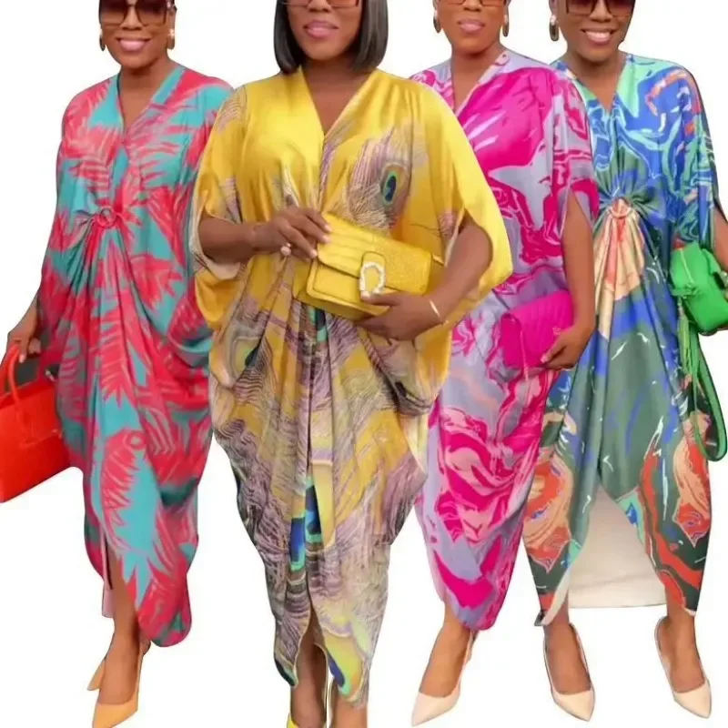 Maßgeschneiderte Dubai Türkei Abaya Kleider für Frauen 2025, Sommer, afrikanisch, Übergröße, Boubou, Afrika, Party, elegantes Kleid, traditionell lang