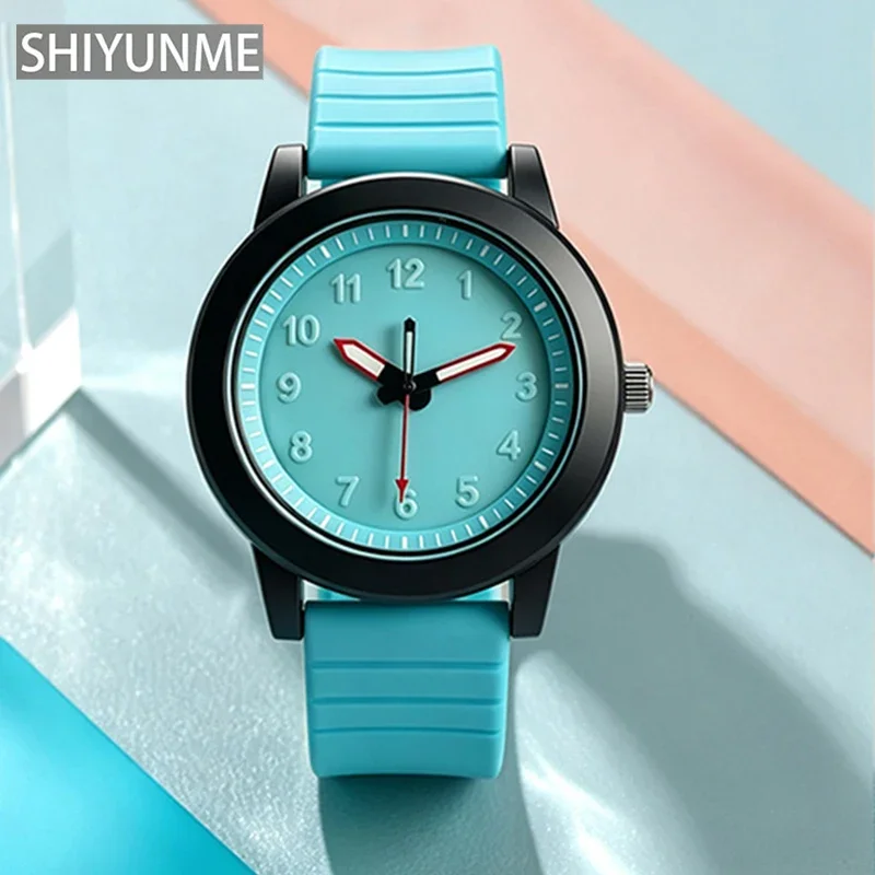 SHIYUNME Unisex Quartz Watch 30M Water Resistant Simple Sports Wristwatch Arabic Numeral Dial Casual Teenager Student Exam Watch