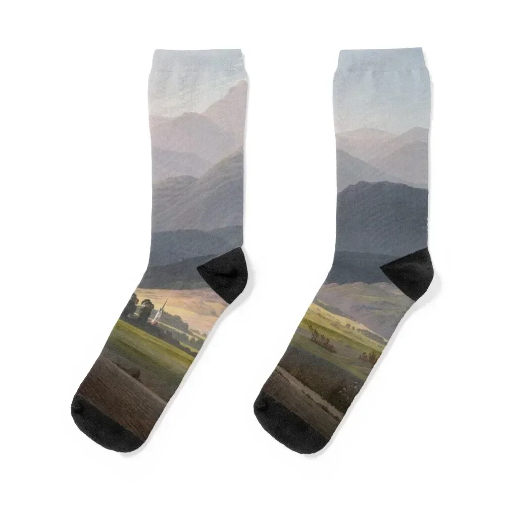 

Caspar David Friedrich - View of the Small Sturmhaube from Warmbrunn Socks man Heating sock Soccer Woman Socks Men's