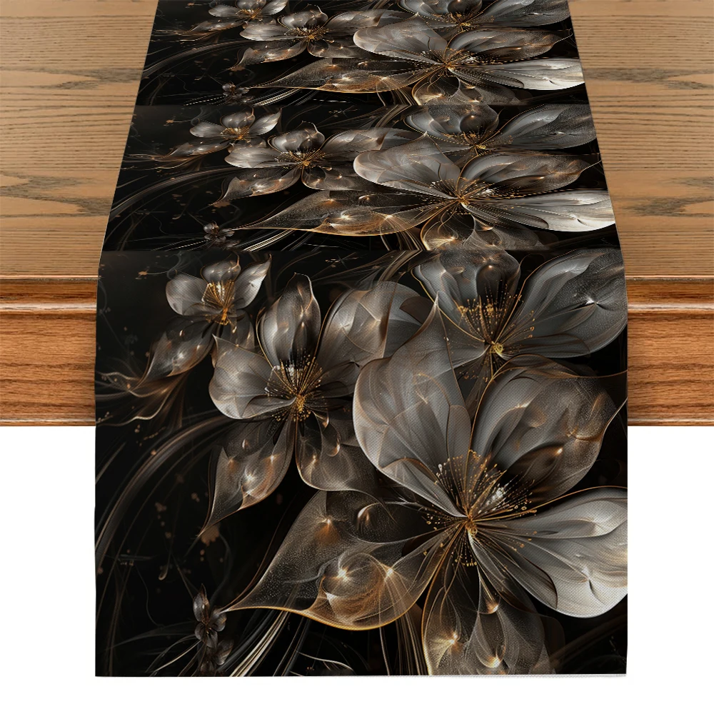 Floral Lines Translucent Flowers Table Runner Home Wedding Centerpieces Decoration Party Table Runners Dining Long Cloth