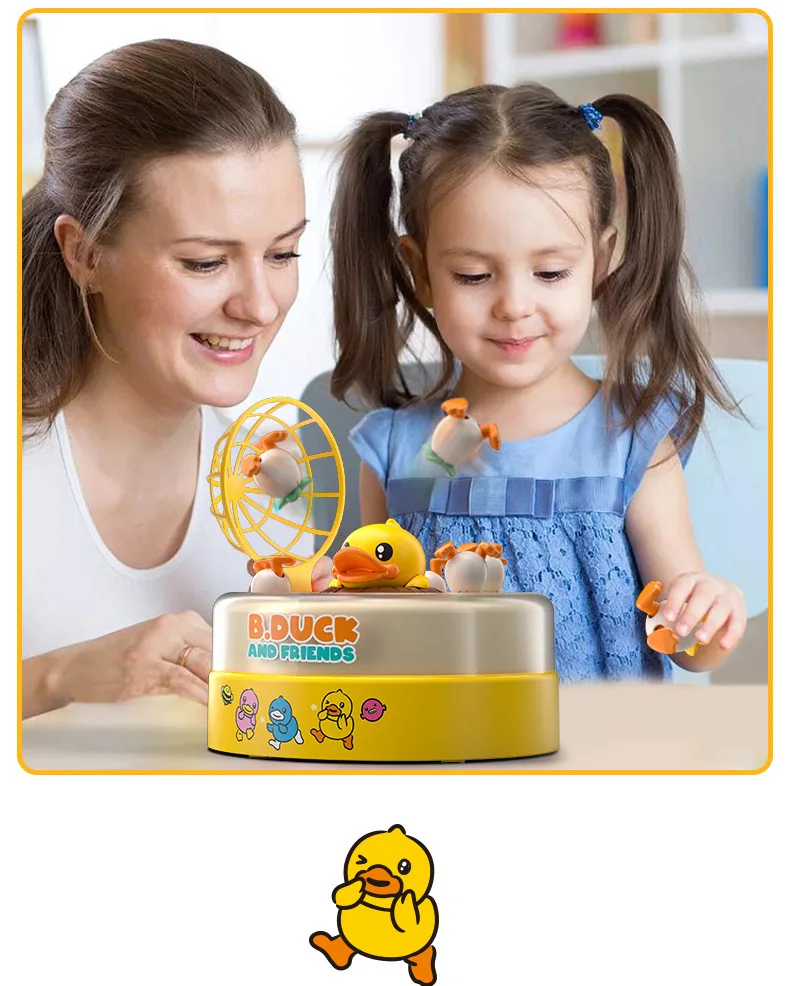 Children Bouncing Yellow Duck Toy Children Bouncing Turntable Concentration Training Puzzle Parent Child Interaction Toy