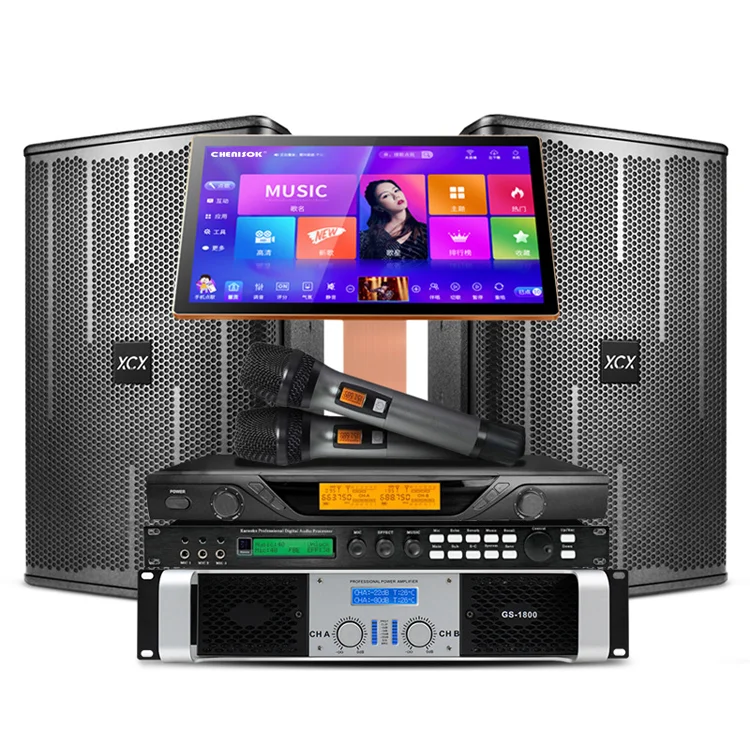 China Manufactory 4K Karaoke Player Active And Passive WiFi Speaker With Touch Screen For Business Music Player