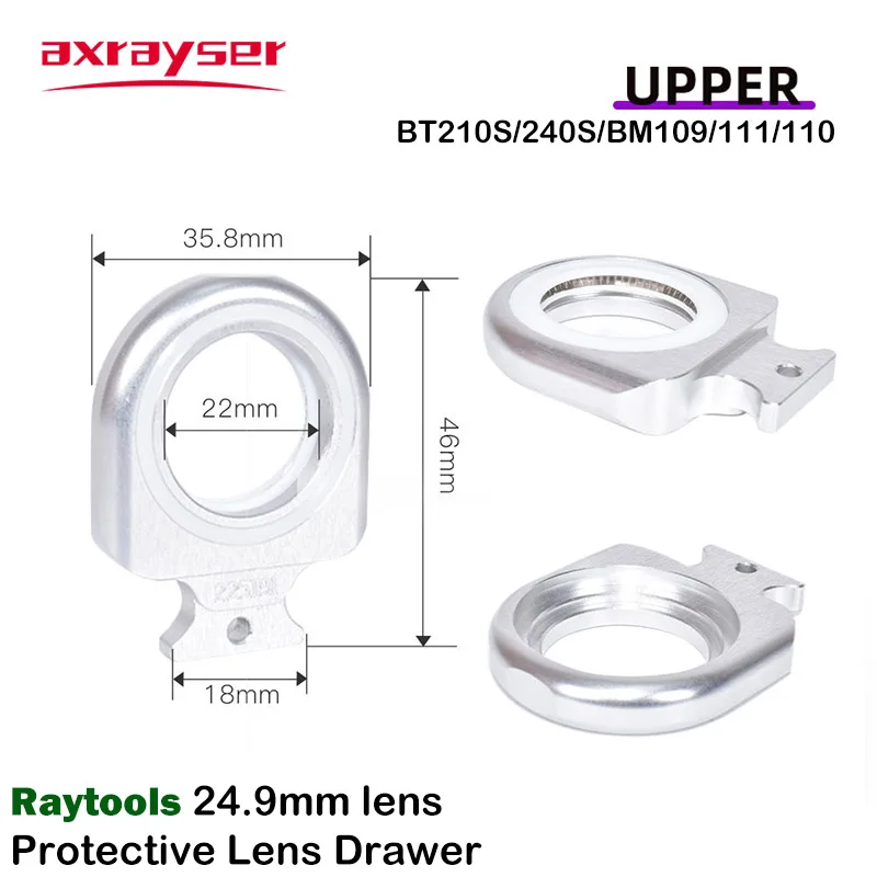 Imagem -05 - Raytools Gaveta de Lente Protetora para Fibra Laser Bt210 240s Bm110 111 114 115 37x7 27.9x4.1 mm Anel de Vedação Arruela Capa Lentes Assento