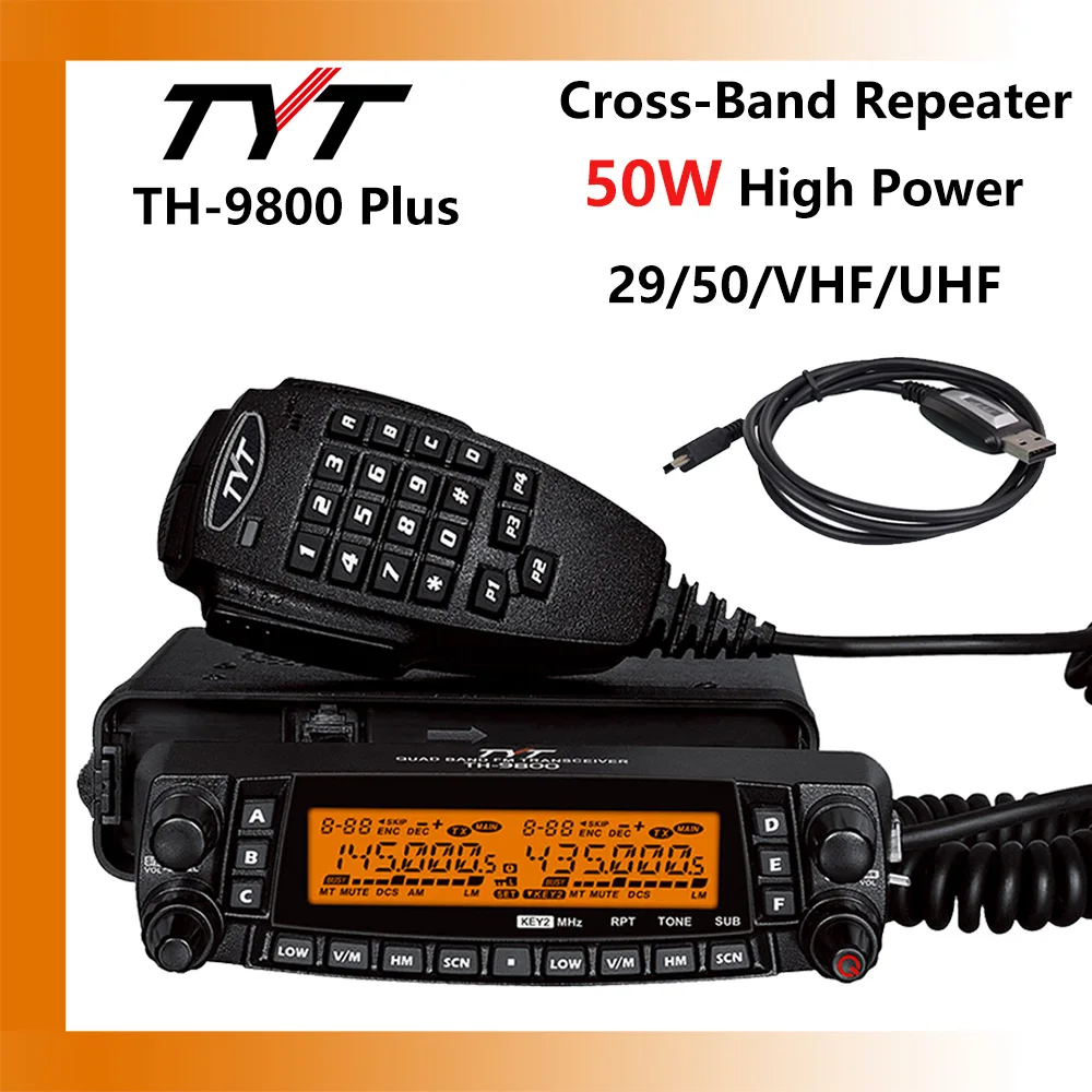 TH-9800 tyt פלוס + אביזרים רדיו נייד 50w מרובע transeeeiver th9800 טלק משוקף רדיו משאית טלק משבר