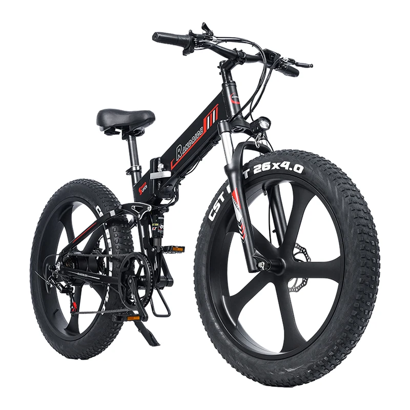 RANDRIDE Folding Electric Bike 1000W 48V 15AH  26inch Fat Tire Off-Road Mountain Electric Bicycle Full Suspension Ebike EU Stock