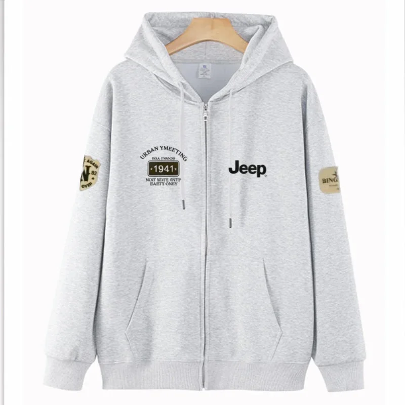 JEEP High Quality Cotton Hoodie, 2026 New Unisex Full Zip Jacket, Casual Pocket Versatile Sweatshirt — купить у AliExpress WW