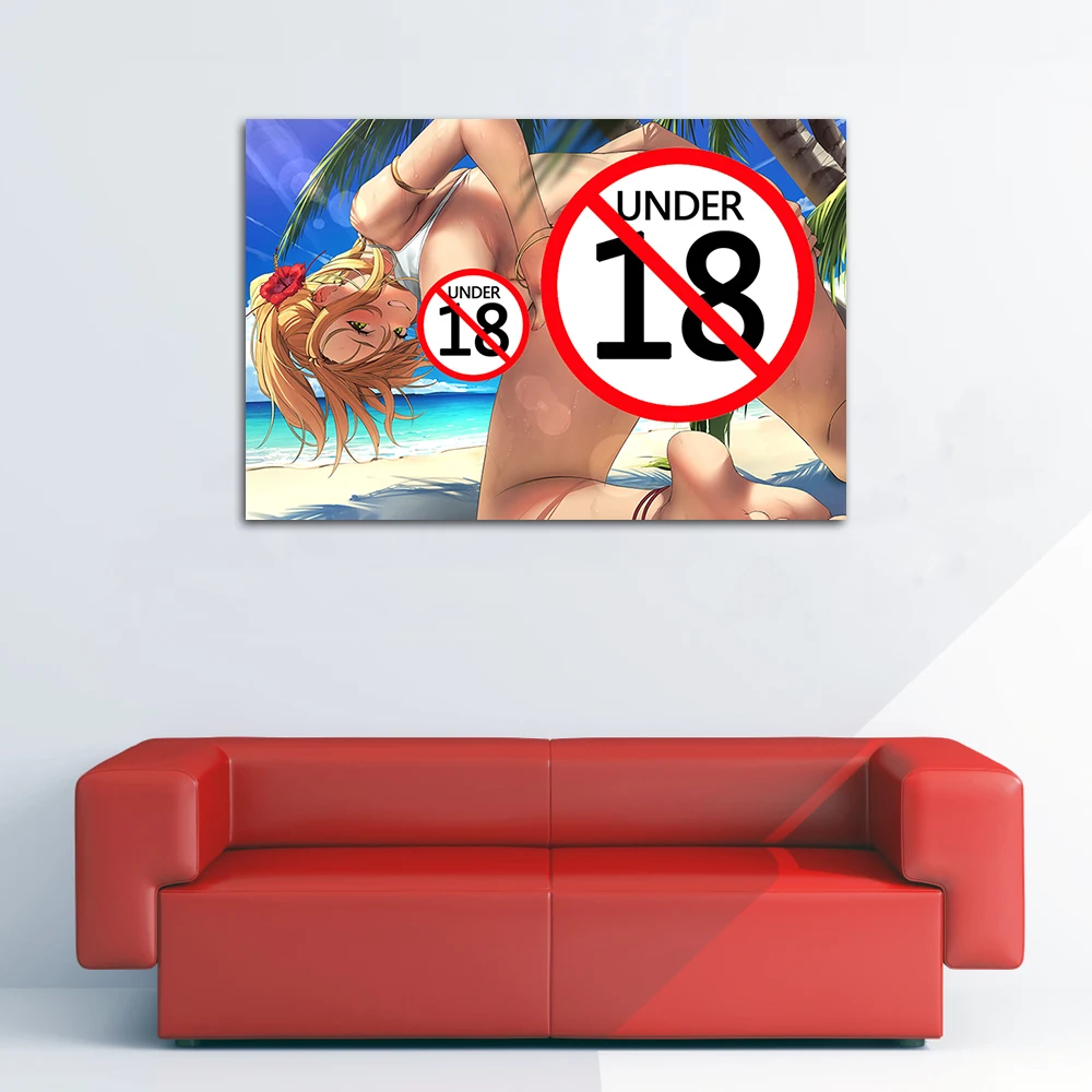 Uncensored Anime Picture Cartoon Sexy Girl Ass Pussy Breast Wall Art Poster Print Home Decoration Poster Canvas Painting