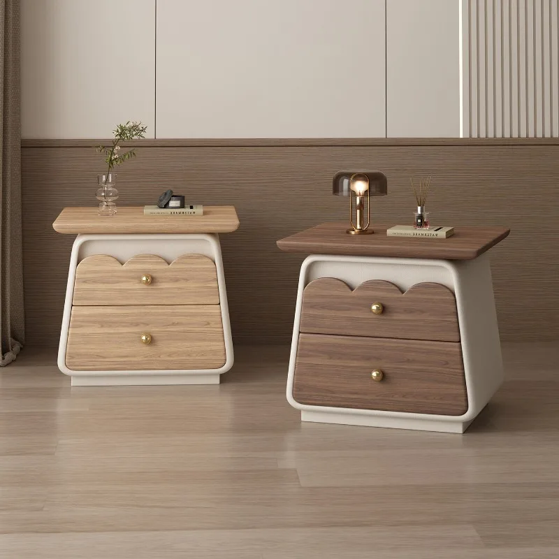 Nordic Luxury Bedside Table Storage Simple Drawers Modular Bedside Table Mid Century Modern Small Criado Mudo Home Furniture