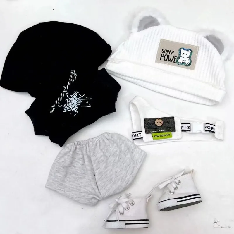 

20cm Doll Clothes Wolf Prince Ear Hat Overcoat Fashion Suit Stuffed Plushies Plush Doll Accessories Anime Toy For Kids Gifts