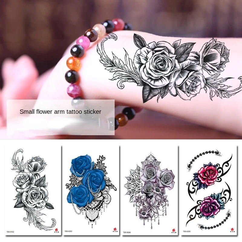 

Environmental Waterproof Temporary Tattoo Small Flower Rose Arm Tatto Sticker Goddess Sexy Arm Chest Scar Tatoo Sticker Body Art