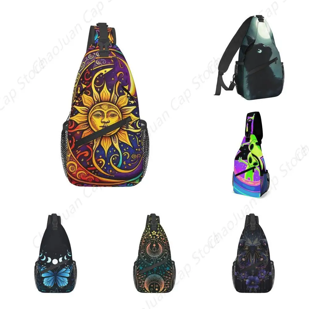 

Sun & Moon Print Unisex Small Crossbody Sling Bag | Travel Hiking Outdoor Daypack