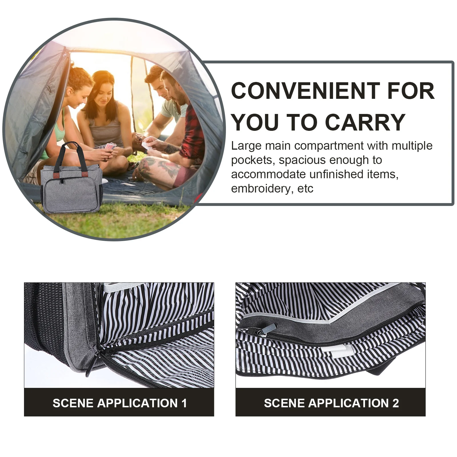 

1Pcs Sewing and Embroidery Tools Storage Bag Large Multi-Pocket Organizer Oxford Cloth Portable Kit Carrier Household Bag