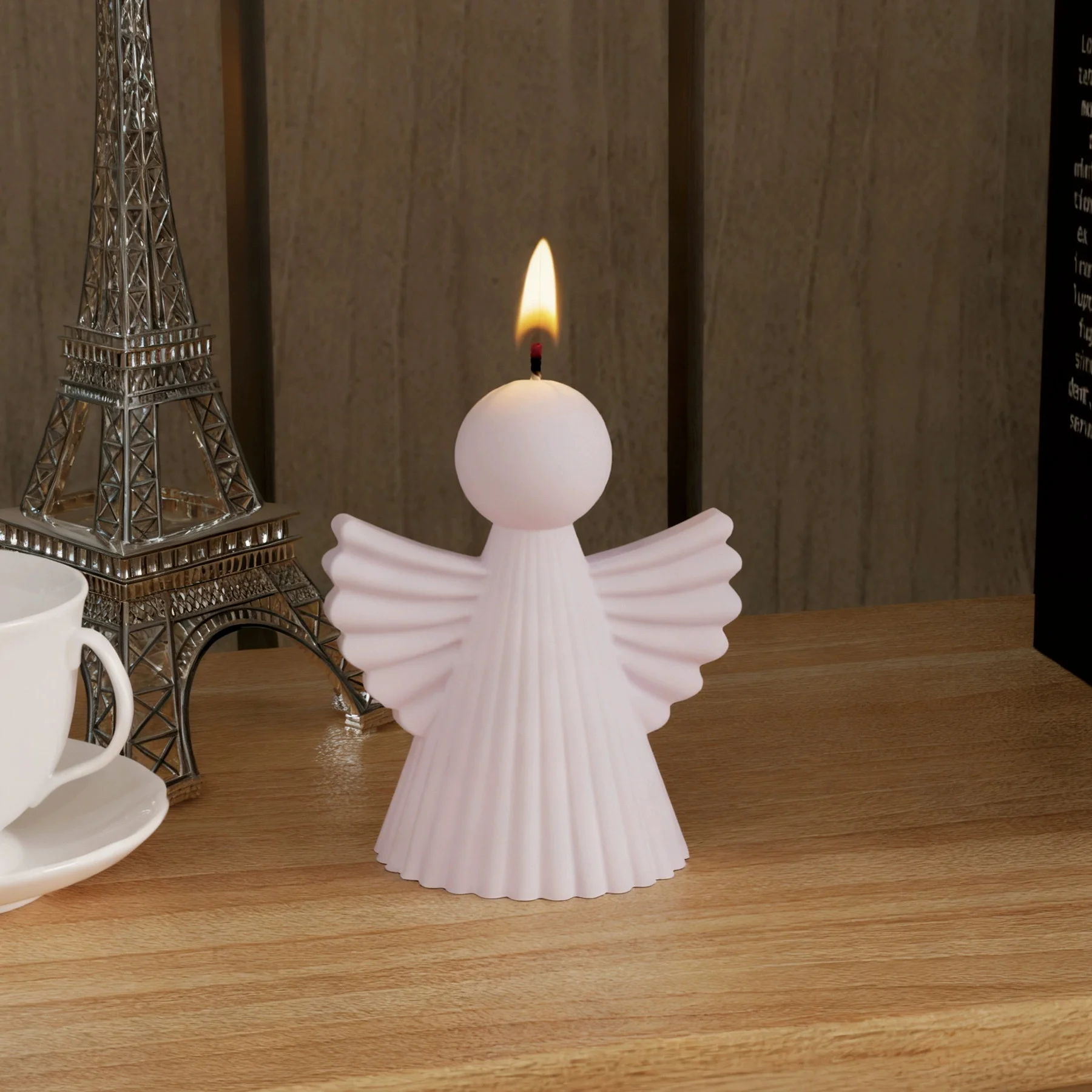 Striped Angel Aromatherapy Candle Gypsum Ornament Desktop Atmosphere Decoration Festival Gift Resin Gypsum Candle Handicraft