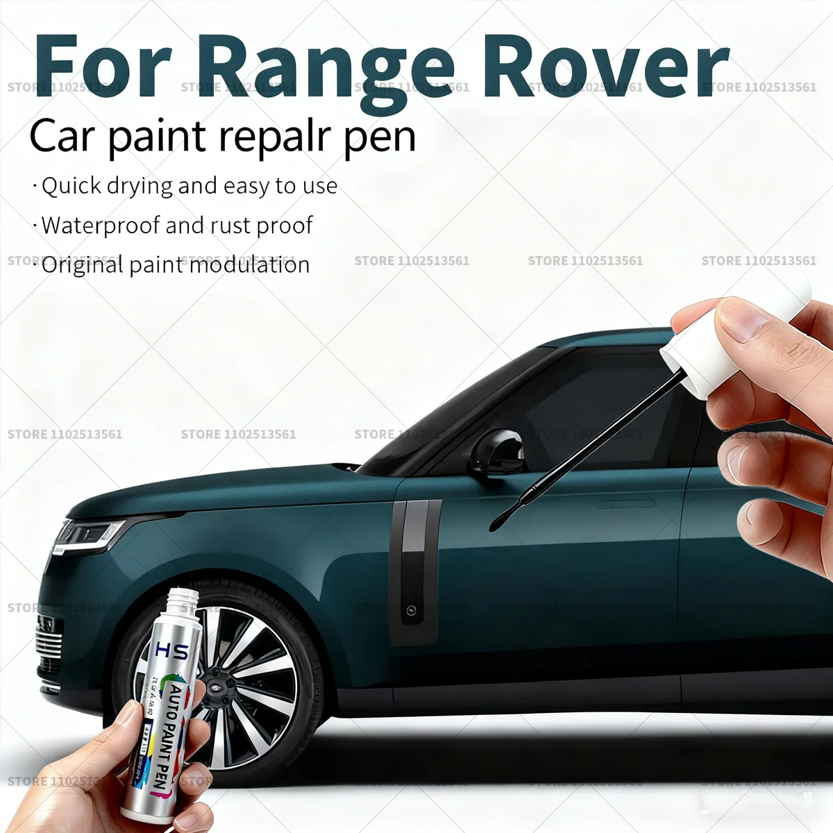 

Ручка для ремонта автомобильной краски для Range Rover Touch Up, средство для удаления царапин, автомобильные аксессуары «сделай сам», белый 867 2201, серый 2409, синий 2410, черный 820