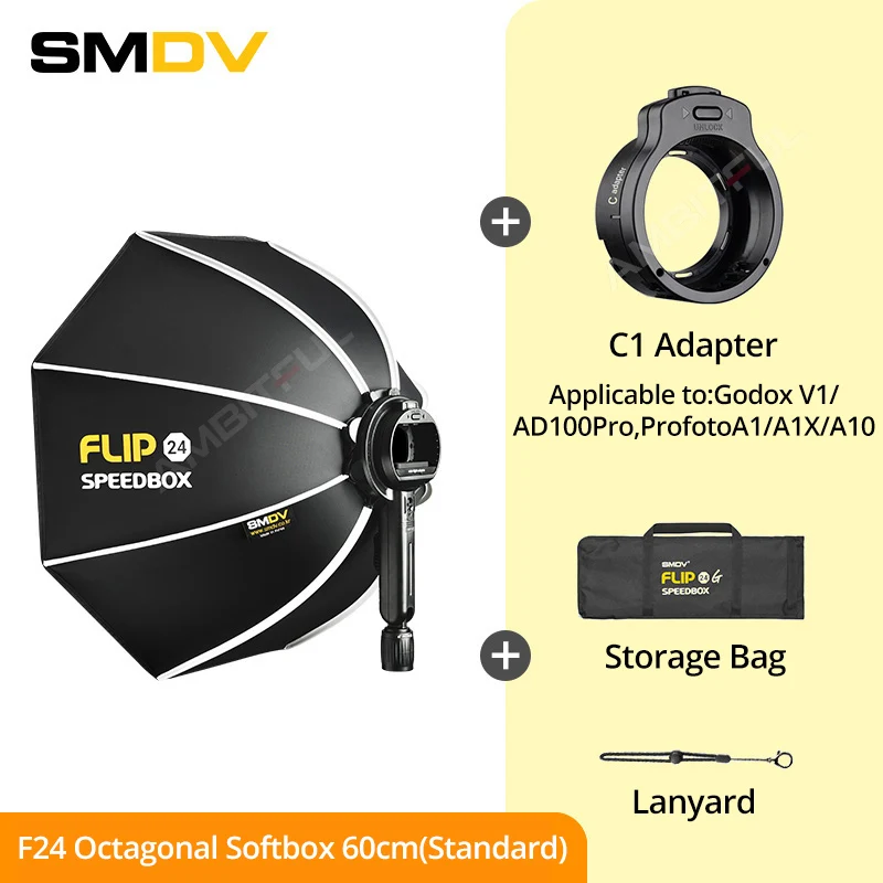SMDV Flip 20 24 28 Quickly Release Parabolic Out Door Softbox for