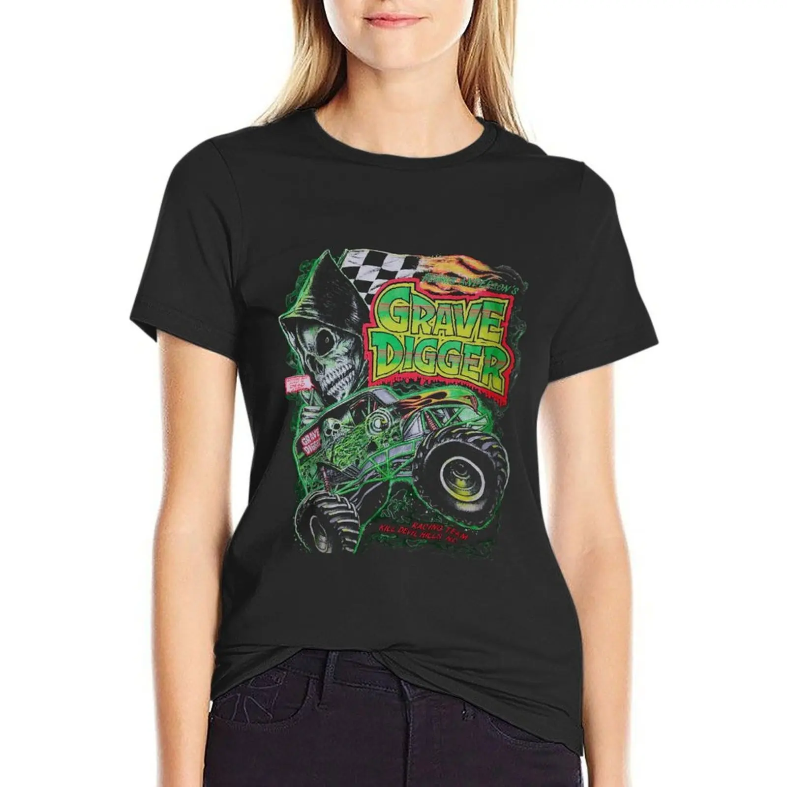 

Grave Digger Racing Team Vintage Classic T-Shirt customizeds Aesthetic clothing plus sizes workout t shirts for Women