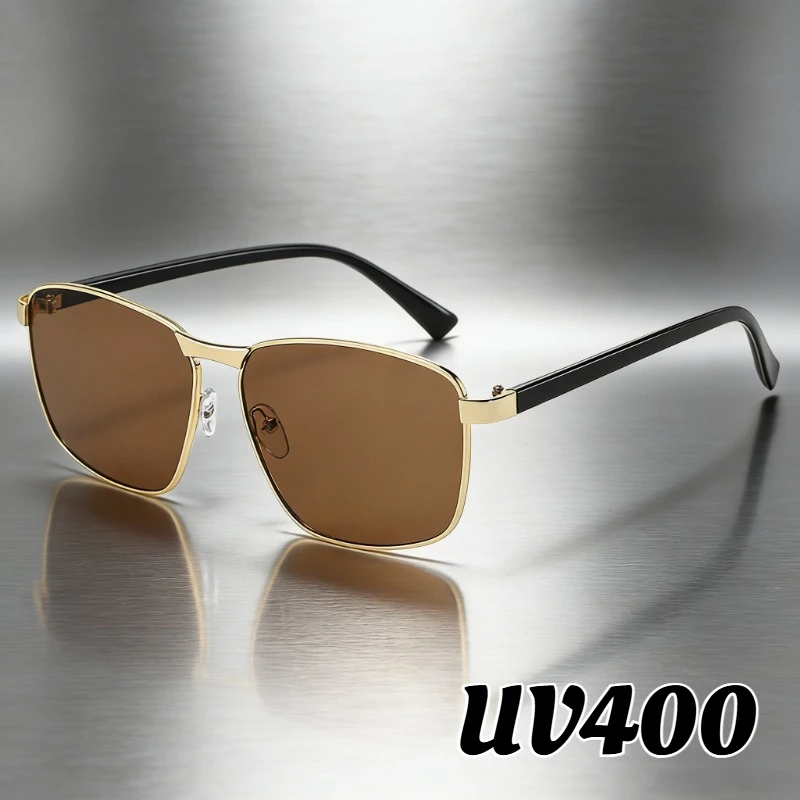 

Fashion Metal Square Frame Sunglasses Casual Street Style Eyewear Classic Driving Glasses Outdoor Travel UV-Protective Shades