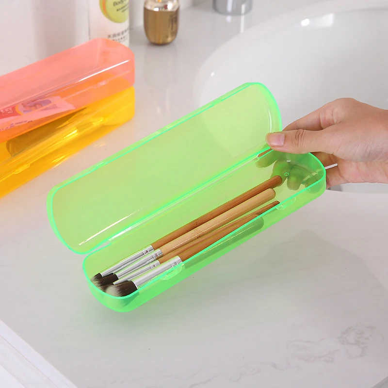 Contenedor de almacenamiento de pasta de dientes, caja portátil de Color caramelo para viajes al aire libre