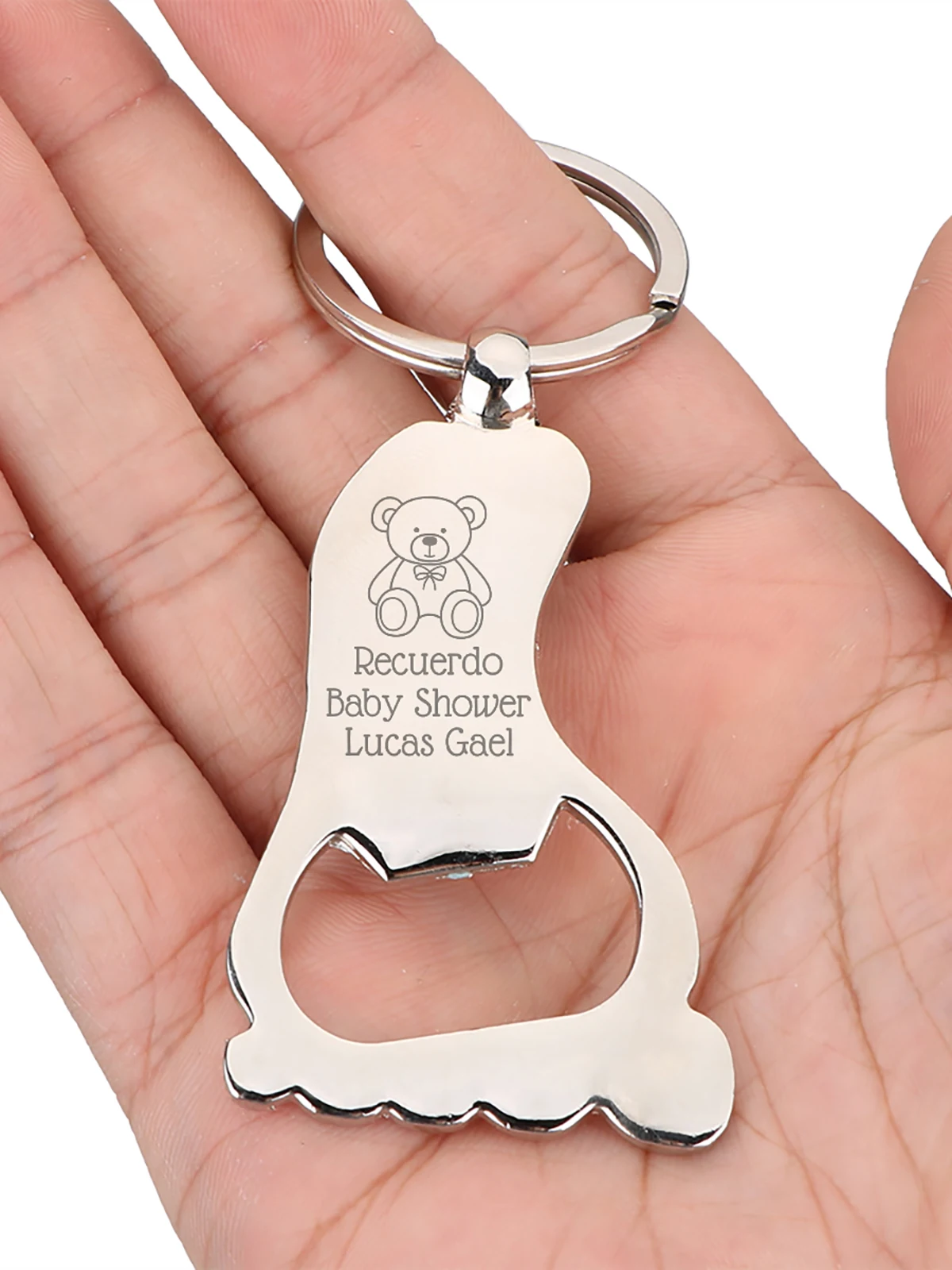 Baptism Gift for Guest Baby Christening Souvenir Personalized Foot Shaped Keychain Bottle Opener 1st Birthday Party Favor
