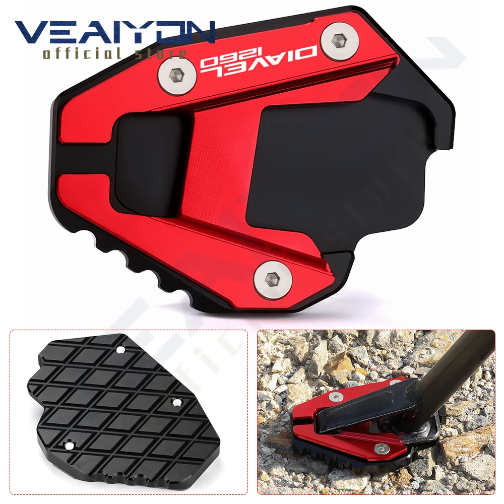 

For Ducati DIAVEL1260 Diavel 1260 Motorcycle Side Stand Pad Plate Kickstand Support Expand landing Protective pad accessories