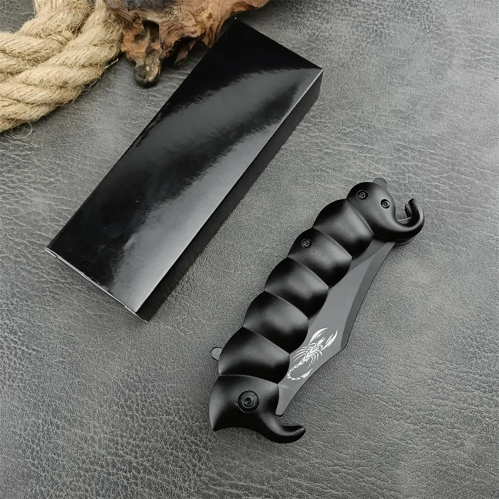 DA-61 Scorpion Folding Pocket Knife 5Cr13Mov Blade Aluminum Handle Outdoor EDC Survival Camping Hiking Hunting Tool