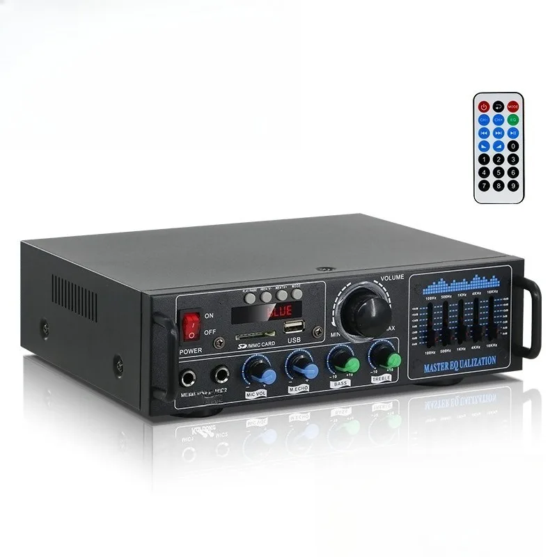 High Power Bluetooth Audio Amplifier Support U Disk TF Card Radio KTV Amp for Public Broadcast Sound System