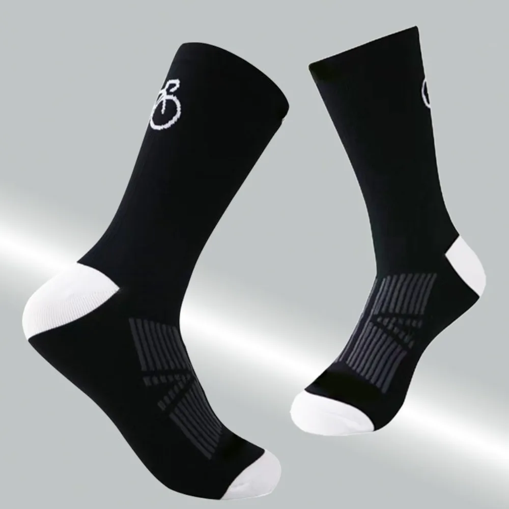 2 Pairs High Quality Nylon Cotton Sports Socks Mid-calf Breathable Running Socks Sweat Absorption Ski Socks for Men Women