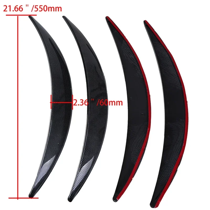 POSSBAY Car Eyebrow Sticker Chrome/Imitation Carbon Fiber Mud Guard Arch Wheel Eyebrow Protector Universal Fit for Most Cars