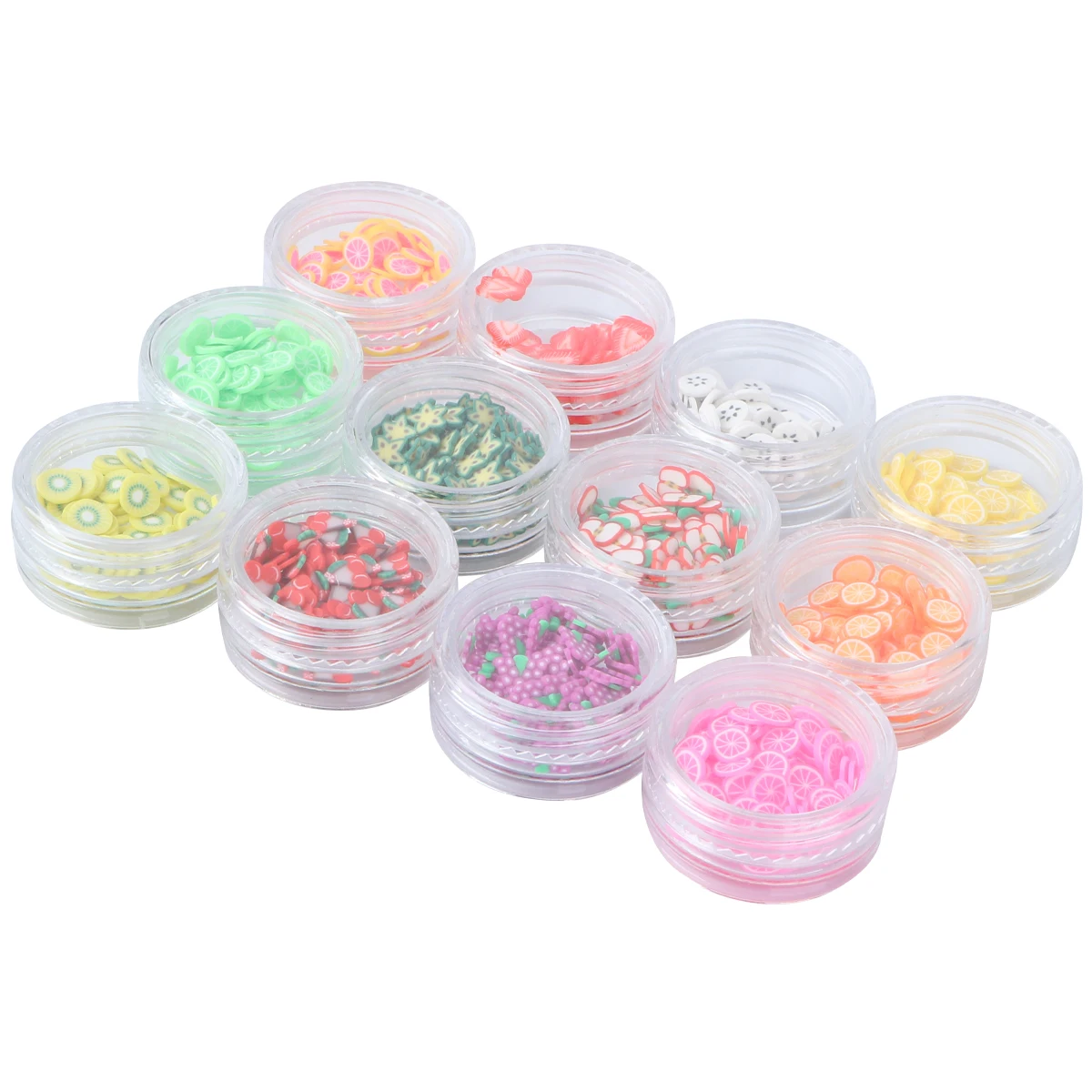 

1Set Clay Fruit Slice Nail Art Decor 12 Kinds Assorted 3D Fruit Slices for DIY Manicure Decoration Vibrant Colors Slice Nail
