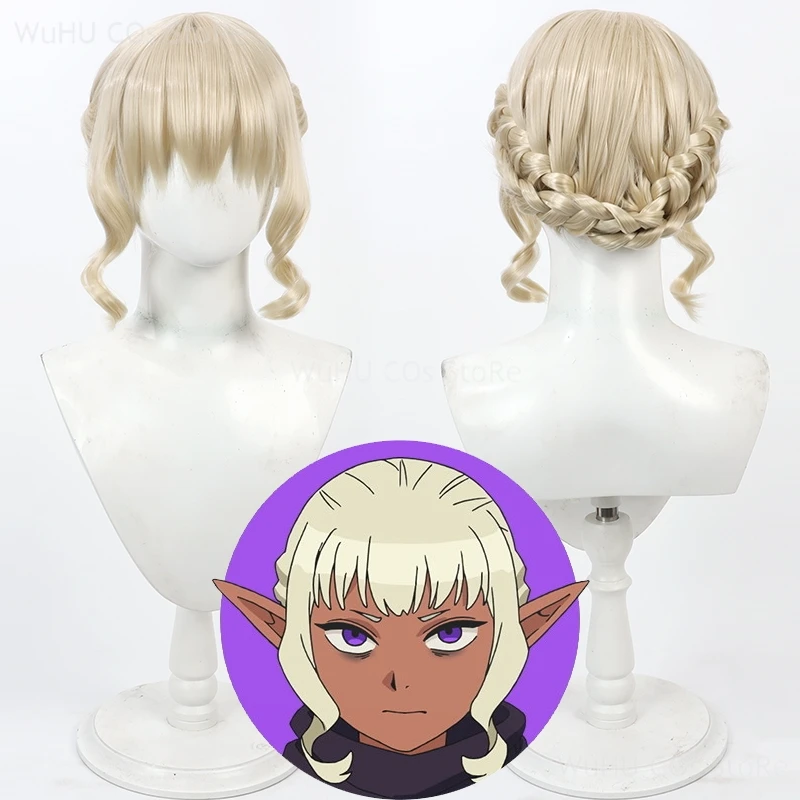 

Anime Delicious In Dungeon Cosplay Thistle Cosplay Wig Gold Hair Lunatic Magician Cosplay Women Men Halloween Roleplay Wig