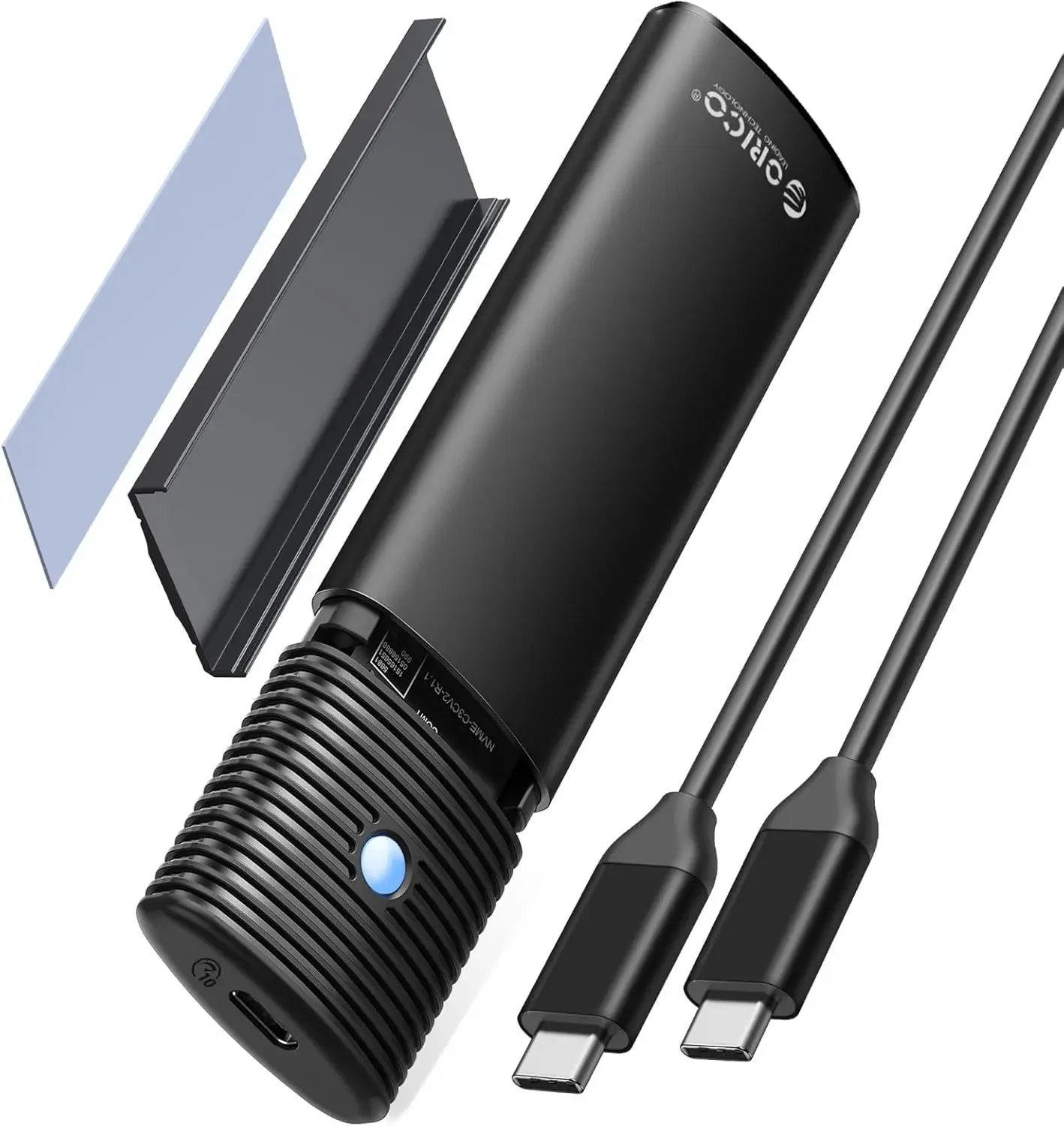 M.2 NVMe/SATA SSD Enclosure, USB-C 3.2 Gen 2 10Gbps, Tool-Free, Aluminum, Supports 2230/2242/2260/2280