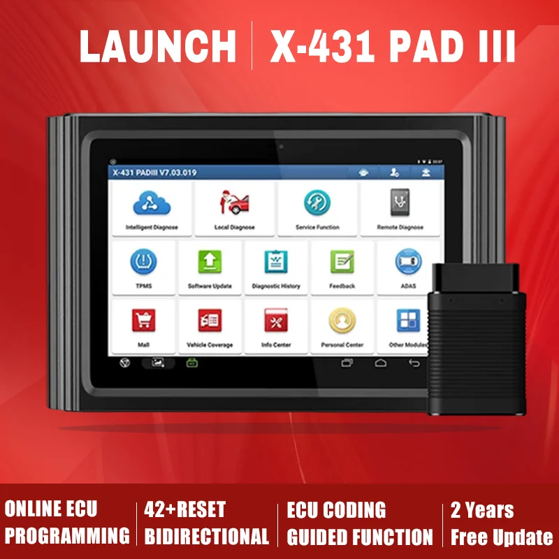 LAUNCH X431 PADIII PAD3 Car Diagnostic Tool All Systems Automotive Scanner ECU Programming ECU Coding 37+ Reset Clearance