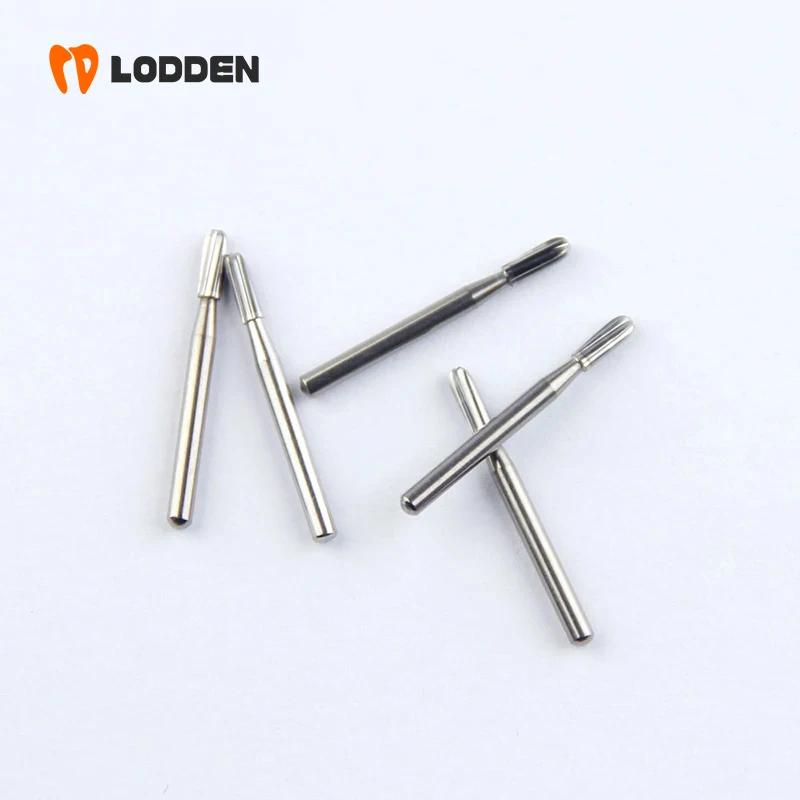 LODDEN 5pcs Dental Tungsten Carbide Burs FG 1160 Round Cylinder Plain Cut Dentistry Grinding Drills High Speed Dentists Tools