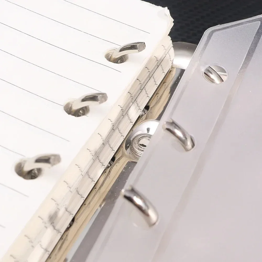 6Pcs New A6 6-Hole Binder Pockets Waterproof PVC Zipper Binder Pouches Transparent Receipt Bag Savings Challenge Binder Pockets