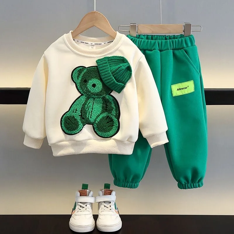 

2025 new children's featuring long-sleeved sweatshirts for both boys and girls Korean version two-piece set children