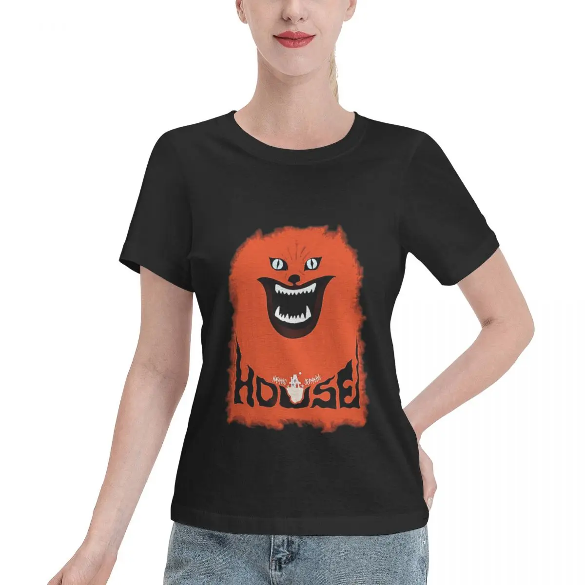 Multi Occasion House (hausu) - Logo Women's T-shirt Summer Outfit Wear Resistant Top