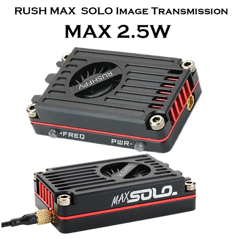 

RUSH MAX SOLO 5.8G 2.5W VTX 48CH Video Transmitter with CNC shell for RC FPV Long Range Fixed-wing Drones DIY Parts