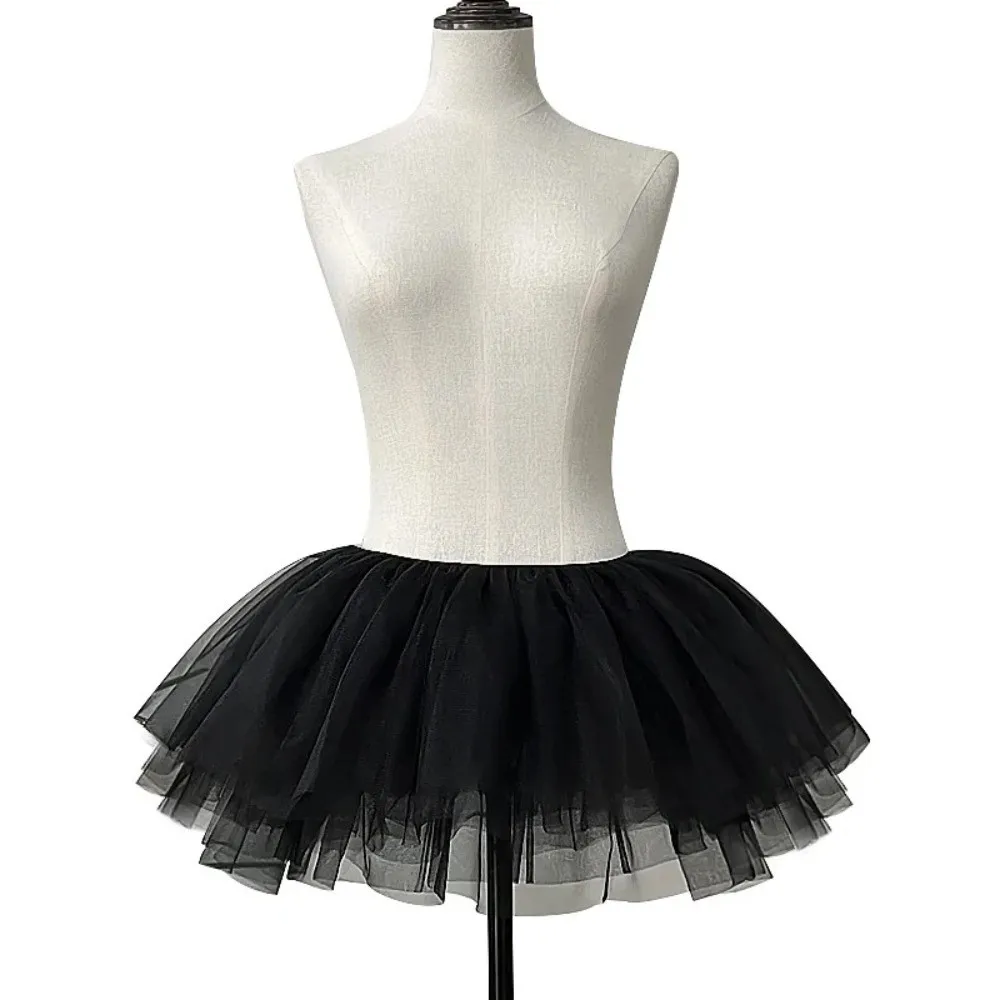 New Puffy Lolita Underskirt 4 Layers Cosplay Costume Ballgown Petticoats White Black Boneless Petticoats Women