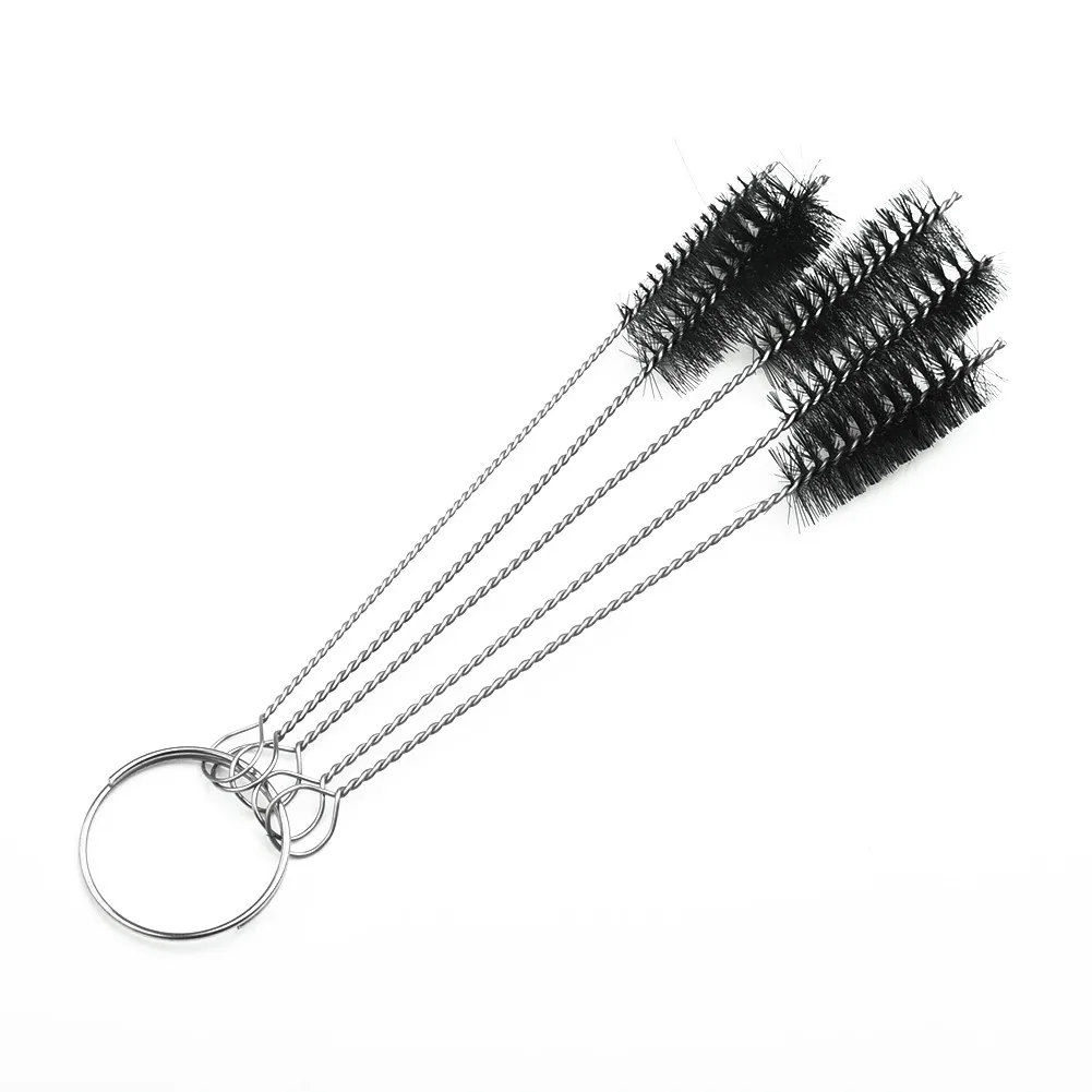 5pcs Round Pipe Steel Wire Brushes Cleaning Wire Brush For Pipe Glass Cleaning Tube Cylinder Bores Cleaning Tools Brush Set