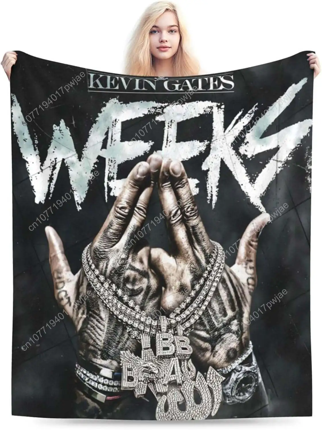 

Kevin Rock Rapper Gates Blanket Soft Cozy Lightweight Warm Throw Blanket Bedroom Sofa Decorations All Seasons Blankets 80"X60"