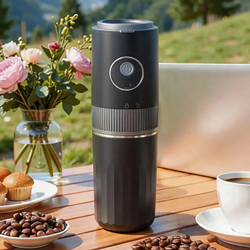 New Arrival USB Portable Mini Rechargeable  Electric Espresso Machine Electric Coffee Maker Grinder for Travel Outdoor Camping