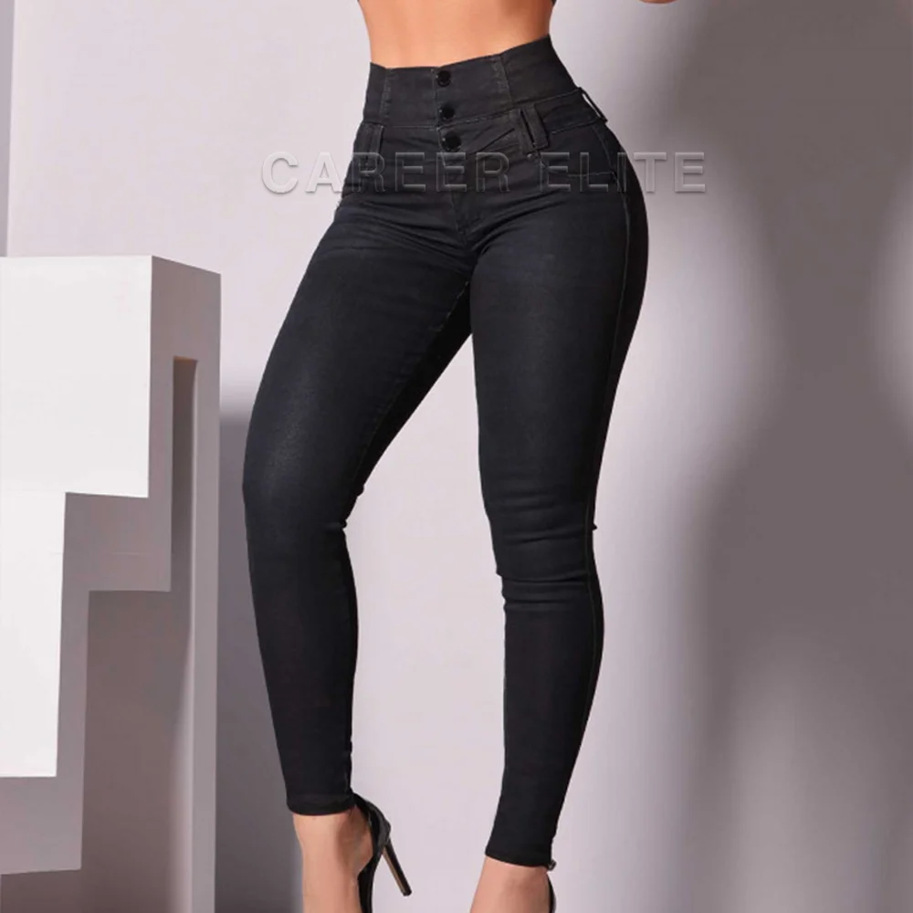 Imagem -06 - Calça Feminina Emagrecedora Vintage Calça Lápis Casual Calça Jeans Skinny Calça Emagrecedora Monocromática Moda Primavera e Outono 2024