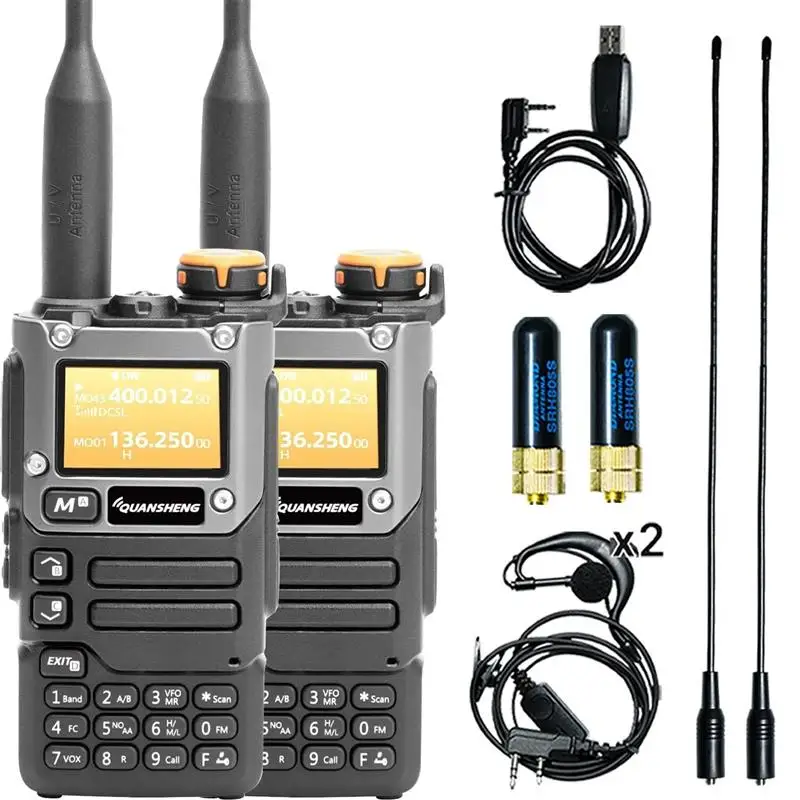 Top UV-K5 (8) walkie talkie 5W Airband Radio Type C Charge UHF VHF DTMF FM dual band two-way radio with NOAA weather alarm