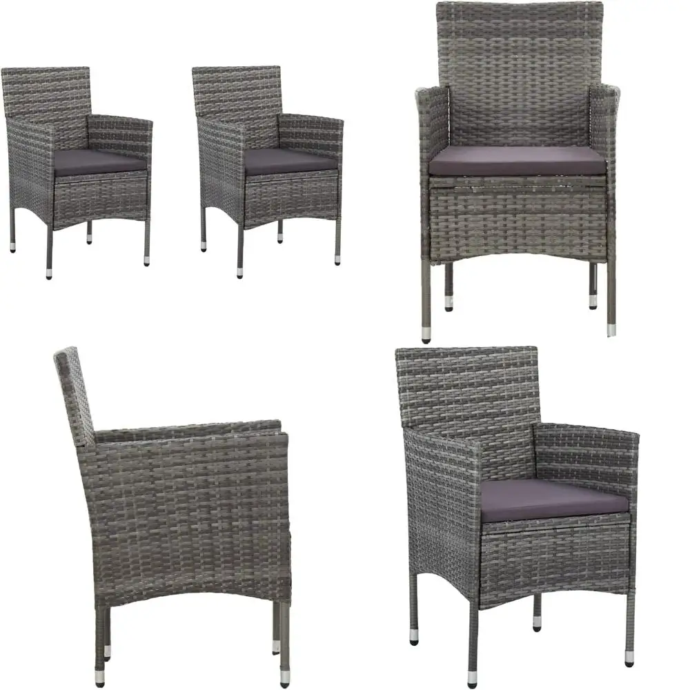 

Modern Outdoor Dining Chairs: Poly Rattan and Steel Frame with Ergonomic Design