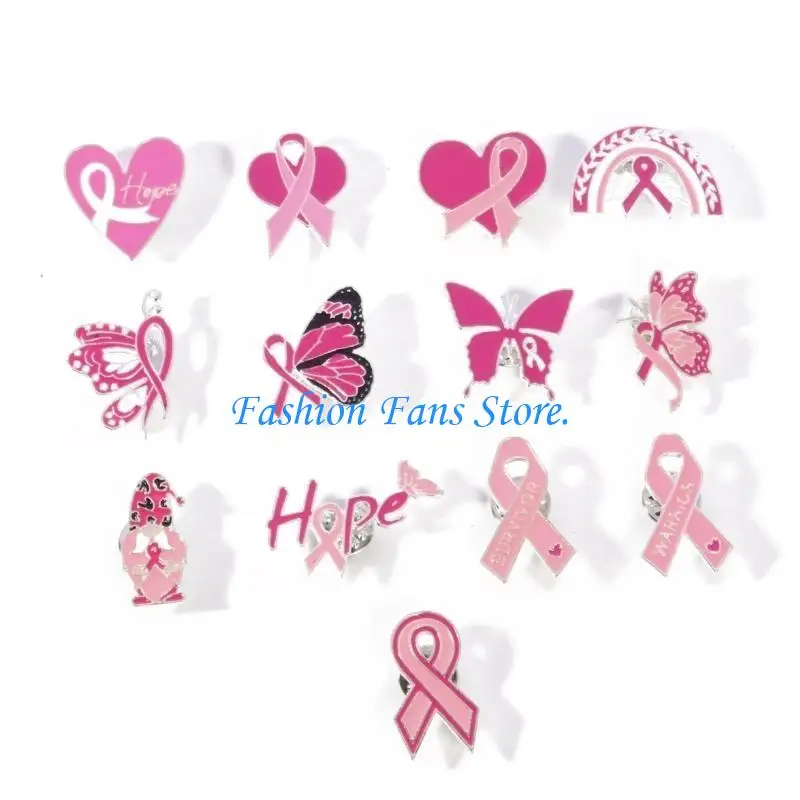 Feminine Breast Health Support Ribbon Brooch Decorative Clothes Pin for Women