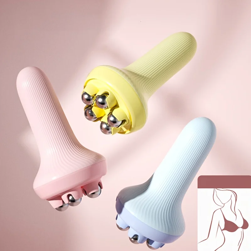 1pc Handheld Body Massager for Round Roller Balls -Relaxes Abdomen, Legs, Arms, And Body Muscles with Gentle Vibrations