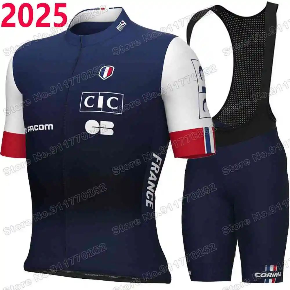 2025 فرنسا الدراجات جيرسي مجموعة الفرنسية المنتخب الوطني الدراجات الملابس جوليان ألفيليب الطريق دراجة قميص دعوى دراجة مريلة السراويل #2
