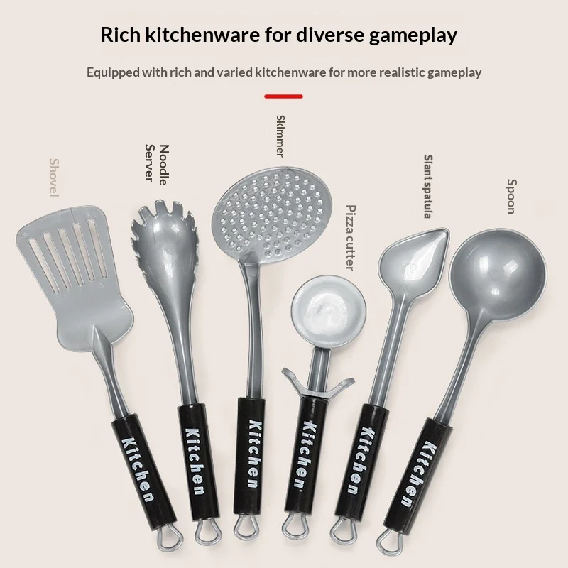 Generic Kids Pretend Play Kitchen Set Multifunctional Sound Light Simulation Cooking Educational Cookware Playset For Boys Girls